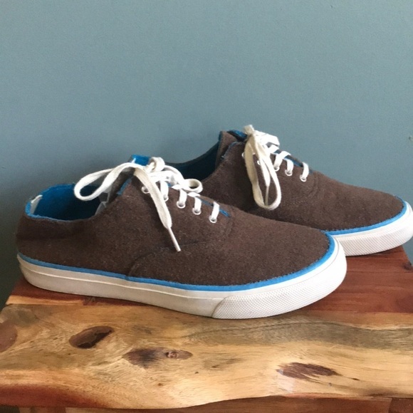 Sperry Top Sider CVO Dual Tone Brown Wool Mens Lace-up Shoe 9 Sneaker STS10186 - Picture 1 of 8